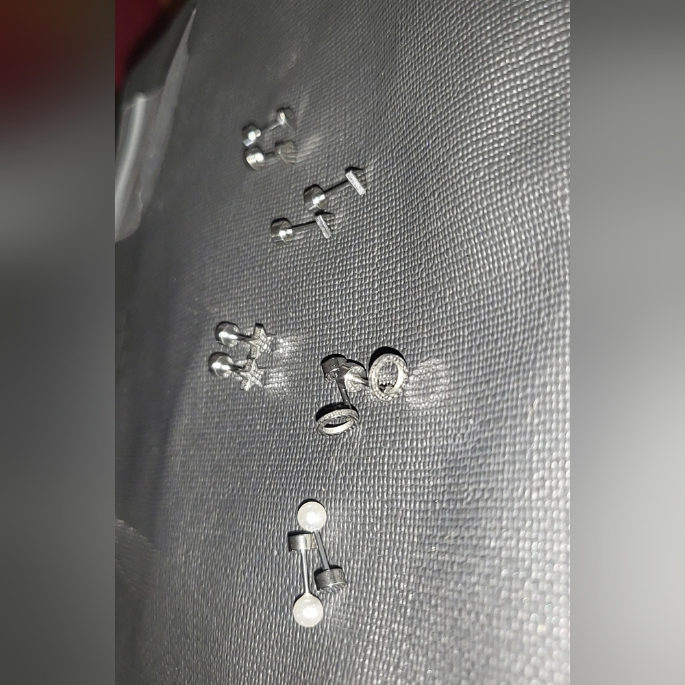 Sterling Silver Mixed Stud Earring Set - Silver